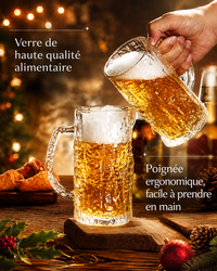 Chope de Bière Givrée 400ml - Verre Bar Premium