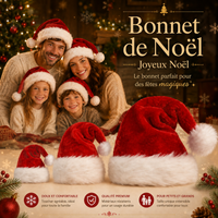 Bonnet de Père Noël Peluche - Adulte & Enfant