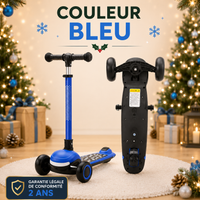 Trottinette Enfant Pliable - Guidon 4 Niveaux, Plateau Lumineux (3-10 ans)
