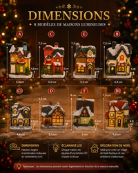 Petite Maison de Noël Lumineuse LED - Village Enneigé