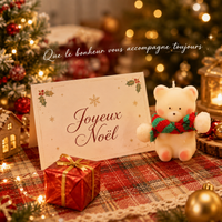Coffret Bougie Parfumée de Noël - Ourson Souvenir