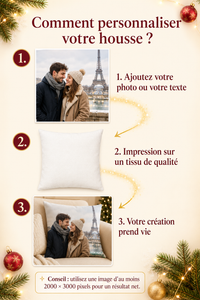 Housse de Coussin Photo Personnalisée